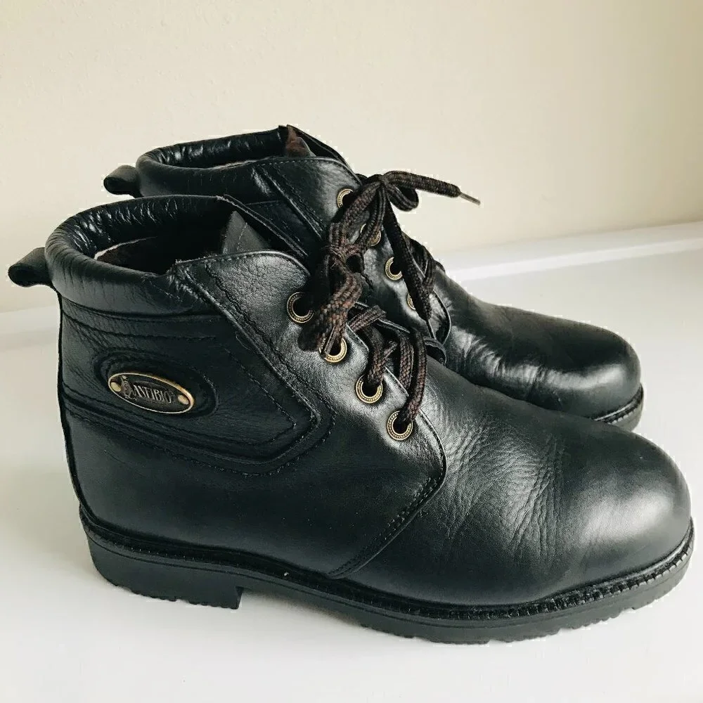 Anfibio De Luca Waterproof Leather Shearling Winter Boots Size 9.5